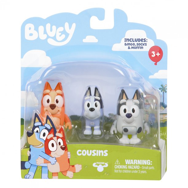 BLUEY COUSINS BINGO MUFFIN AND SOCKS 2.5 INCH FIGURES
