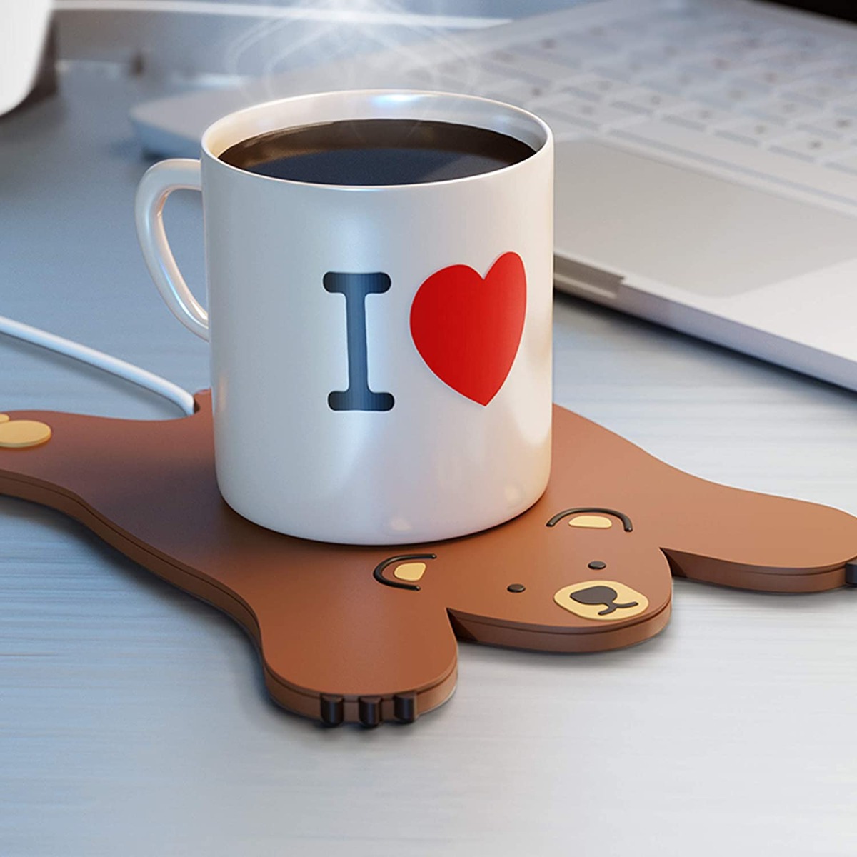 MUSTARD SLEEPY BEAR CUP WARMER