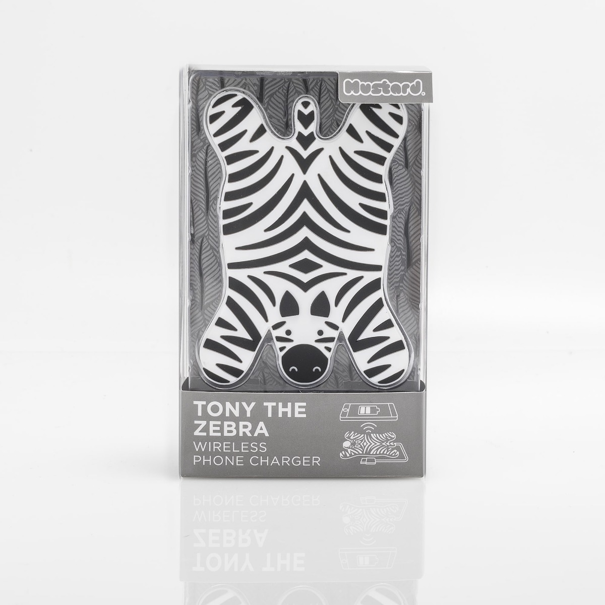 MUSTARD ZEBRA WIRELESS PHONE CHARGER