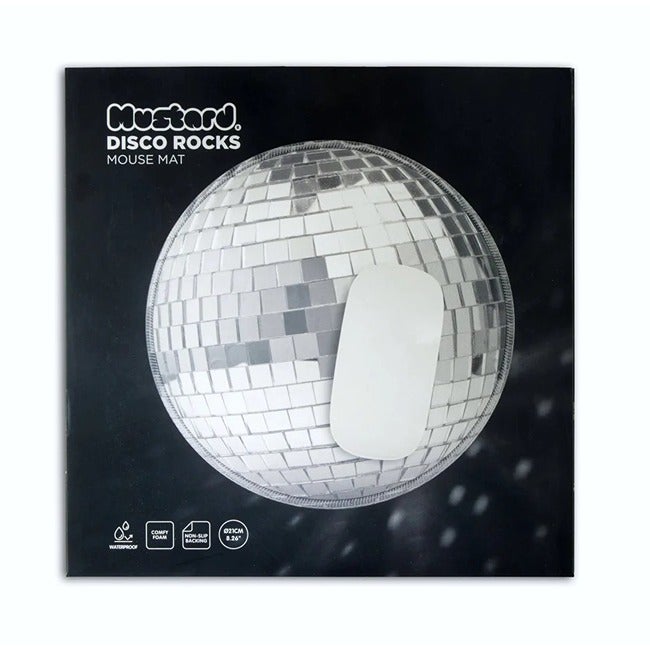 MUSTARD DISCO BALL MOUSE MAT