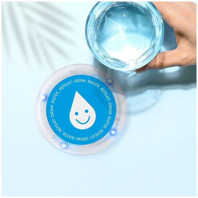 MUSTARD DRINK BUDDY COASTER TO REMINDS YOU HYDRATED
