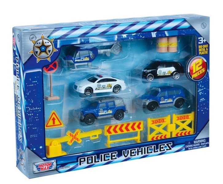 MOTORMAX DIEACAST POLICE PLAYSET 12 PC