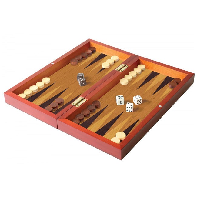 MERCHANT AMBASSADOR FOLDING WOOD BACKGAMMON SET