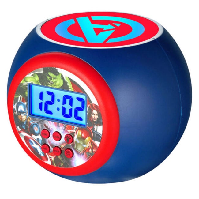 SMD MARVEL AVENGERS ROUND SHAPE PROJECTOR ALARM CLOCK - BLUE