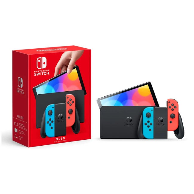NINTENDO SWITCH OLED CONSOLE WITH BLUE/RED JOY-CON