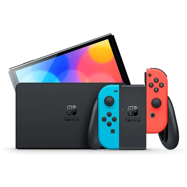NINTENDO SWITCH OLED CONSOLE WITH BLUE/RED JOY-CON