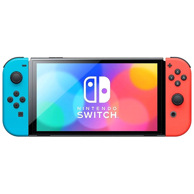 NINTENDO SWITCH OLED CONSOLE WITH BLUE/RED JOY-CON