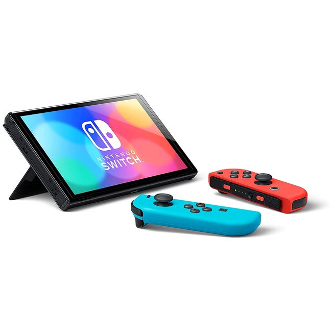 NINTENDO SWITCH OLED CONSOLE WITH BLUE/RED JOY-CON