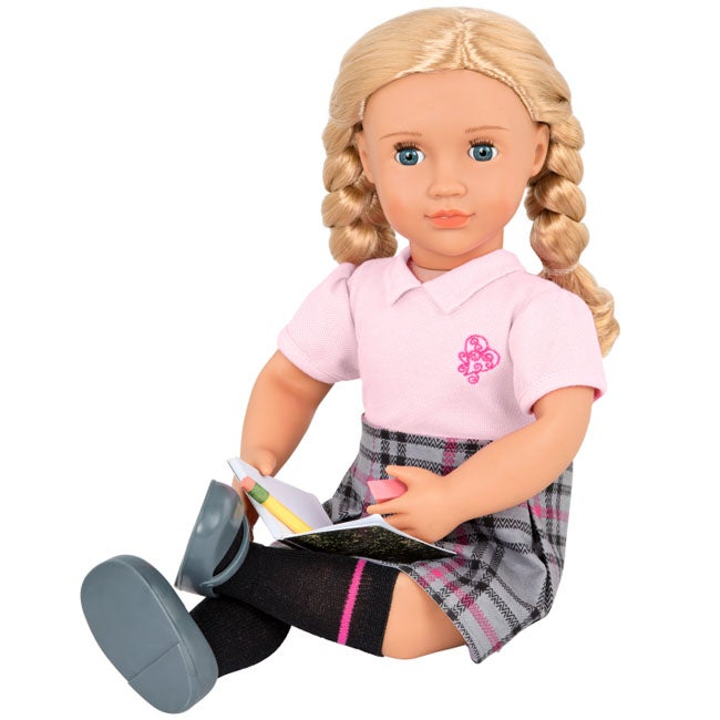 OUR GENERATION HALLY SCHOOL GIRL WITH BOOK DELUXE DOLL