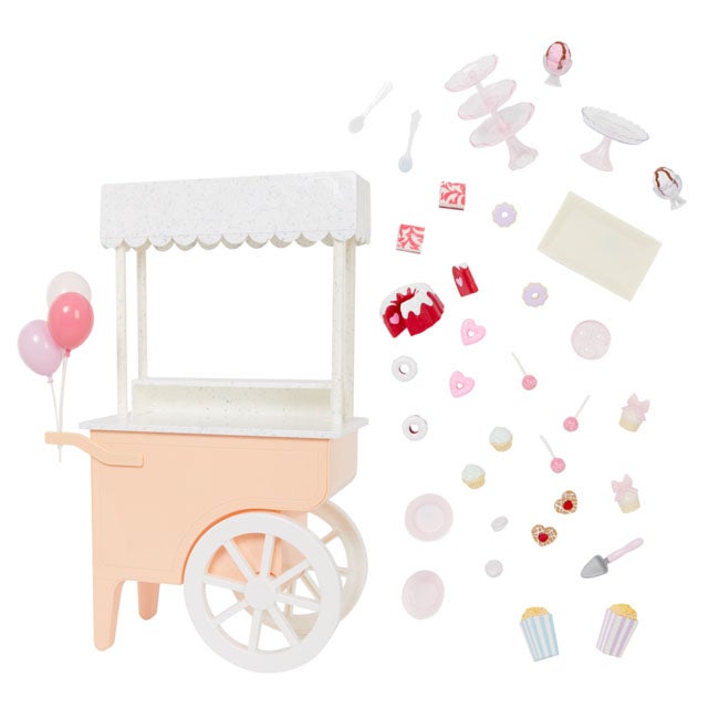 OUR GENERATION OH SO SWEET CART 18INCH ROLLING DESSERT STAND