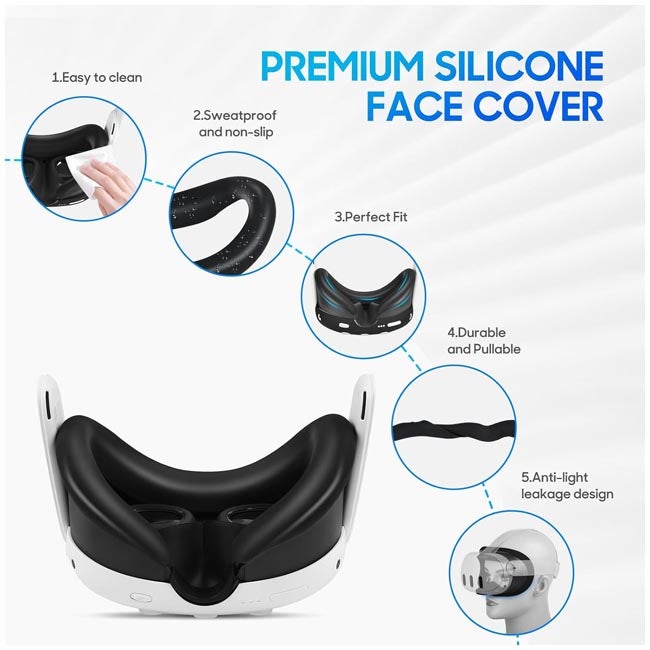 OCULUS SILICON PROTECTION SET FOR META QUEST 3-BLACK