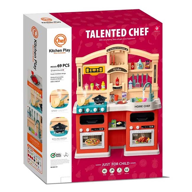 OLLE TOYS TALENTED CHEF KITCHEN PLAYSET 77 PCS