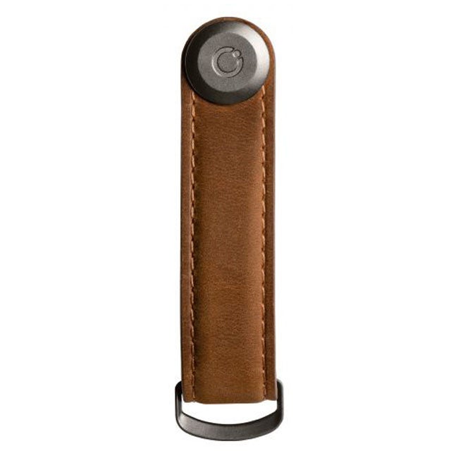 ORBITKEY ORGANISER CRAZY-HORSE CHESTNUT BROWN W/STITCHING