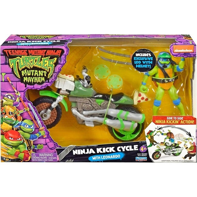 TMNT MUTANT MAYHEM NINJA KICK CYCLE WITH LEONARDO