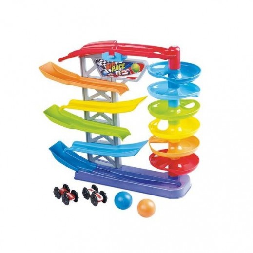 PLAY GO RACE & DROP TOWER WITH ELEVATOR