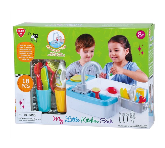 PLAY GO MY LITTLE KITCHEN SINK BATTERY OPERATED