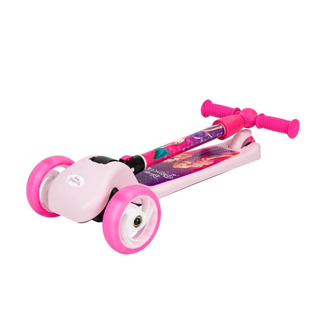 SPARTAN 3-WHEEL LED FOLDING SCOOTER - DISNEY PRINCESS