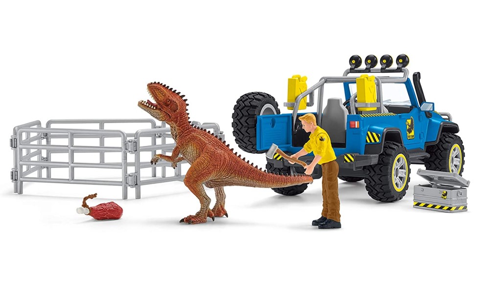 SCHELICH OFFROAD VEHICLE WITH DINO OUTPOST PLAYSET