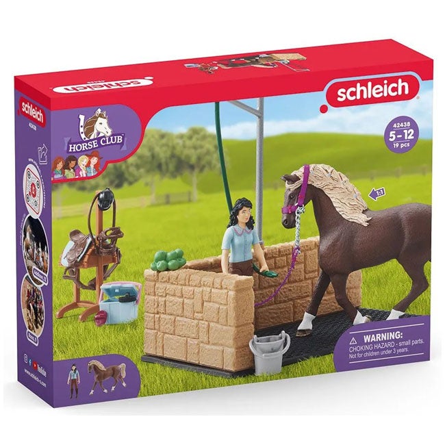 SCHLEICH WASHING AREA WITH HORSE CLUB EMILY & LUNA PLAYSET
