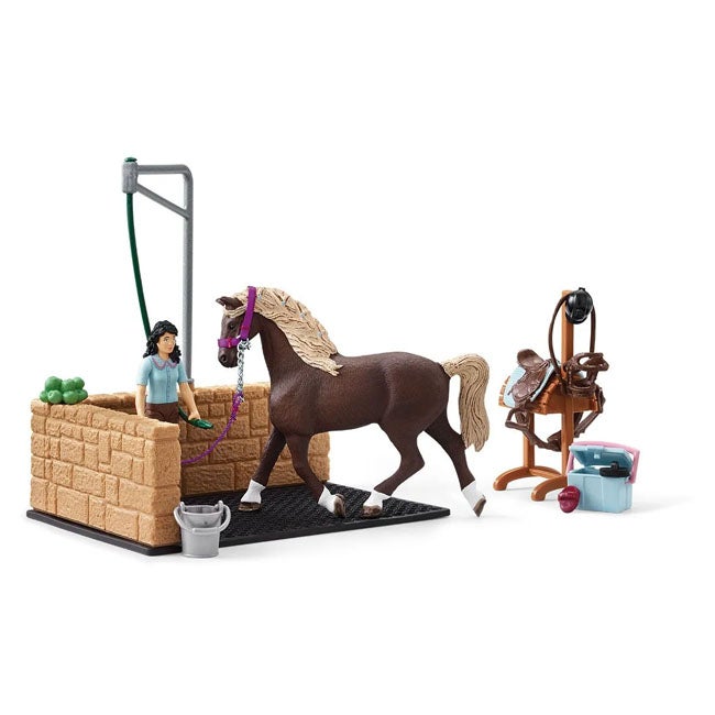 SCHLEICH WASHING AREA WITH HORSE CLUB EMILY & LUNA PLAYSET