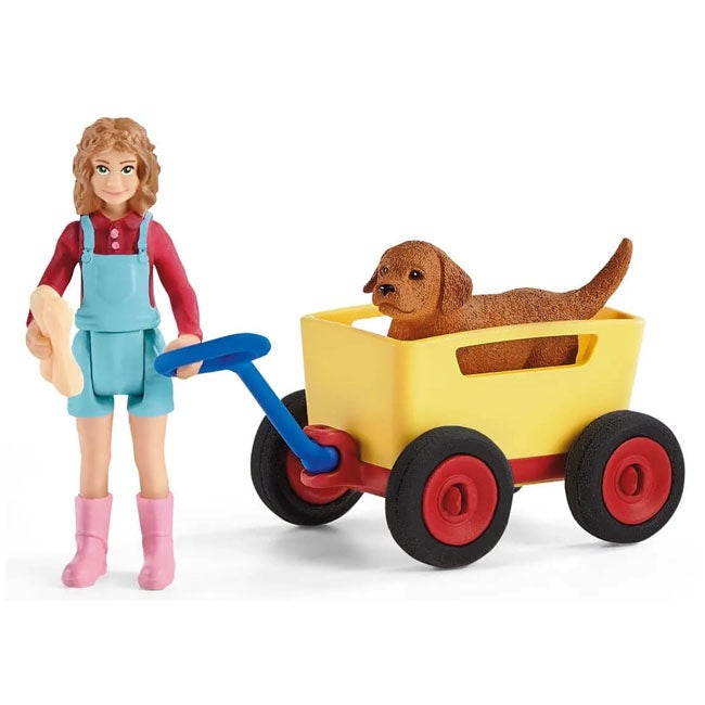SCHLEICH PUPPY WAGON RIDE