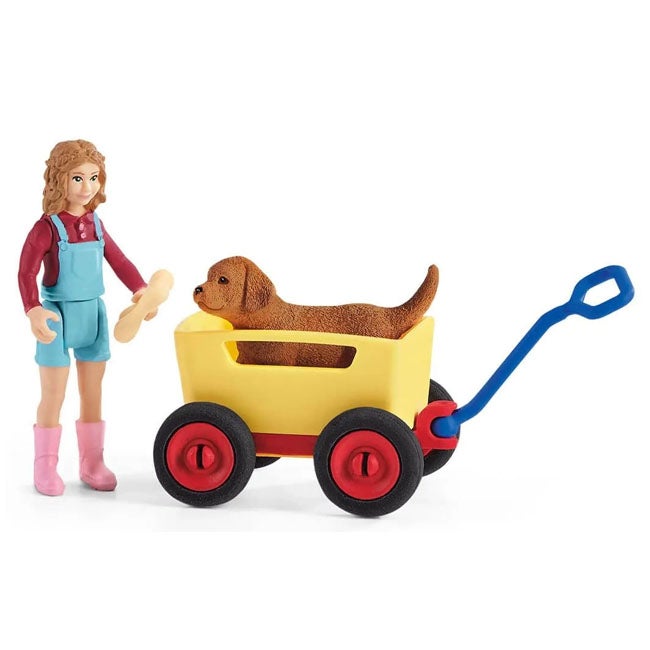 SCHLEICH PUPPY WAGON RIDE
