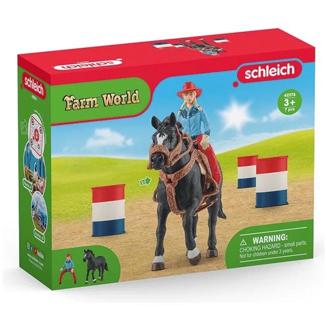 SCHLEICH COW GIRL BARREL RACING PLAYSET