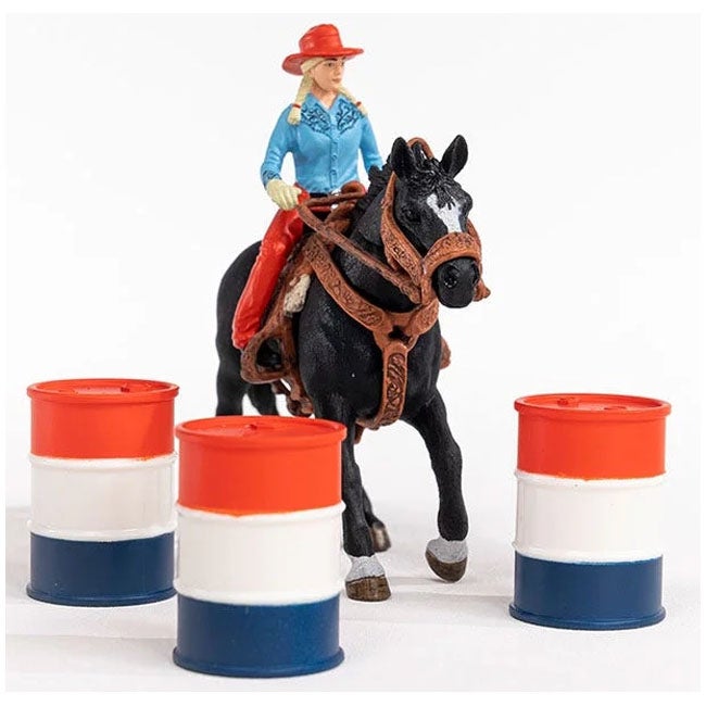 SCHLEICH COW GIRL BARREL RACING PLAYSET