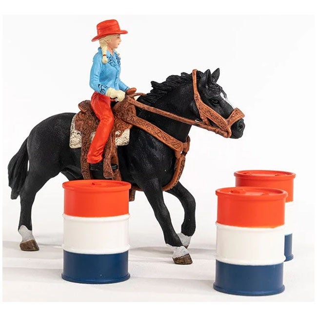 SCHLEICH COW GIRL BARREL RACING PLAYSET