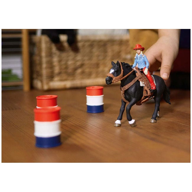 SCHLEICH COW GIRL BARREL RACING PLAYSET