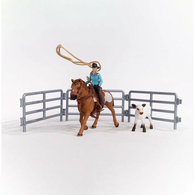SCHLEICH COWGIRL TEAM ROPING FUN PLAYSET