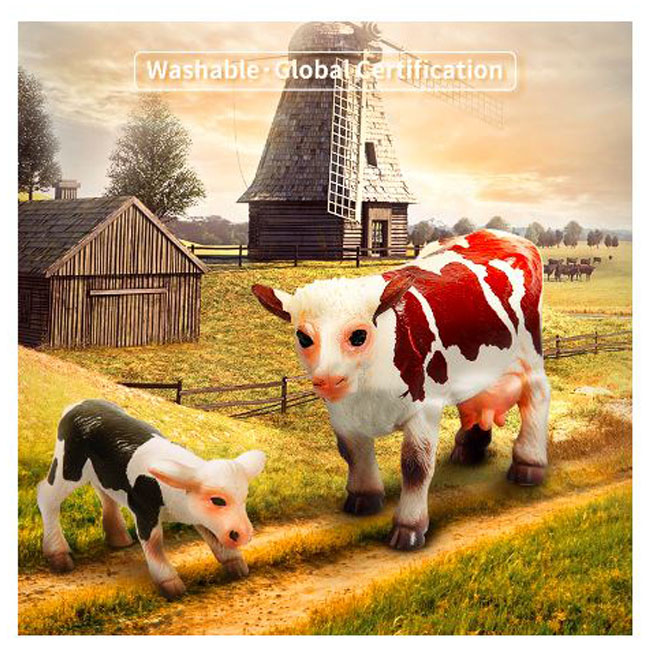 WENNO 2 PCS FARM ANIMALS IN OPEN BOX