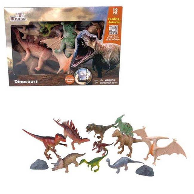 WENNO 10 PCS DINOSAURS IN WINDOW BOX