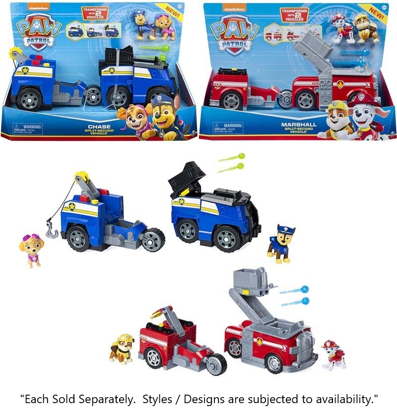 PAW PATROL SPLIT SECOND VEHICLES ASSORTED