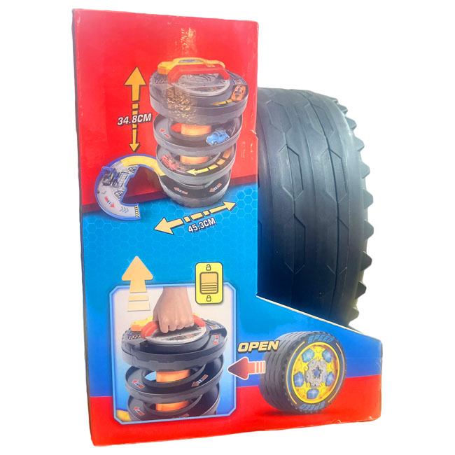 SNAP KID TRACK PLAYSET CARRY CASE W/ 8 CARS - RACING