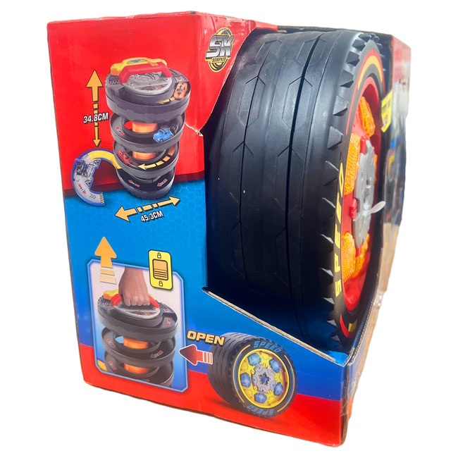SNAP KID TRACK PLAYSET CARRY CASE W/ 8 CARS - FIRE RESCUE