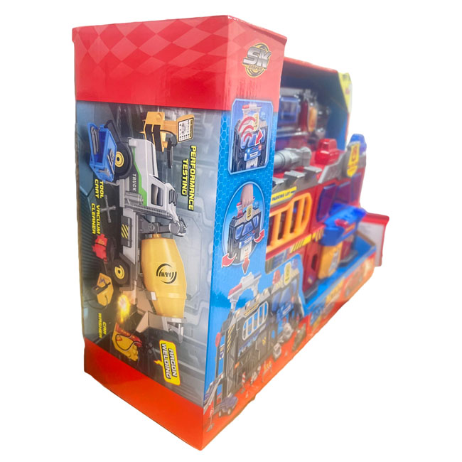 SNAP KID GARAGE PLAYSET CARRY CASE W/ 2 CARS - FIRE RESCUE