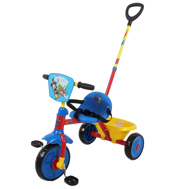 DISNEY MICKEY MOUSE TRIKE WITH PUSH HANDLE RIDE-ONS