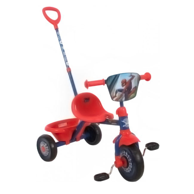DISNEY MARVEL SPIDERMAN TRIKE WITH PUSH HANDLE RIDE-ONS