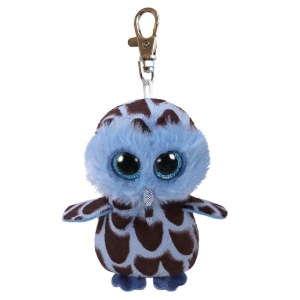 TY TOYS BEANIE BOOS OWL YAGO BLUE CLIP 3INCH