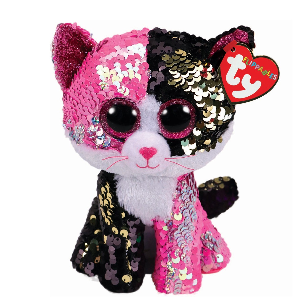 TY TOYS BOOS FLIPPABLE CAT MALIBU MED 9IN
