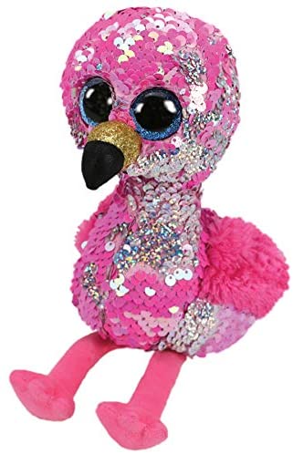 TY TOYS BOOS FLIPPABLE FLAMINGO PINKY MED 9IN