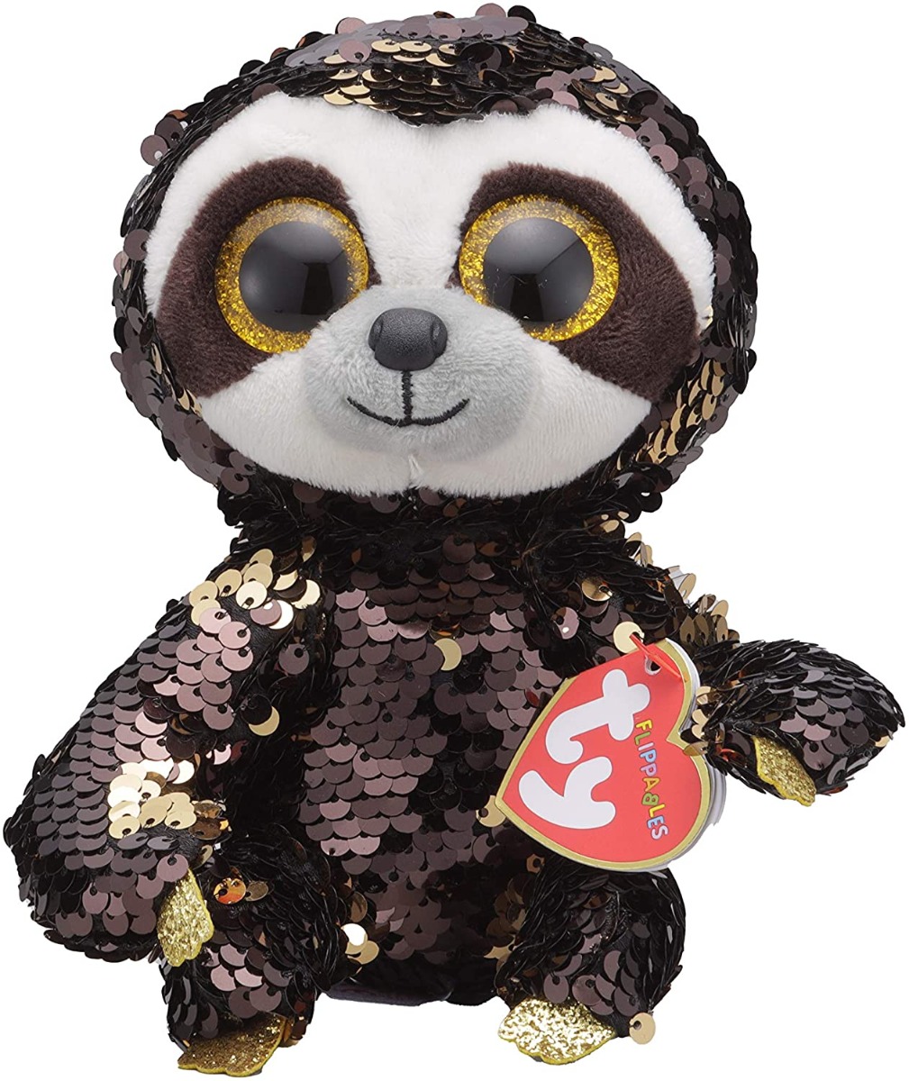 TY TOYS BOOS FLIPPABLE SLOTH DANGLER MED 10IN