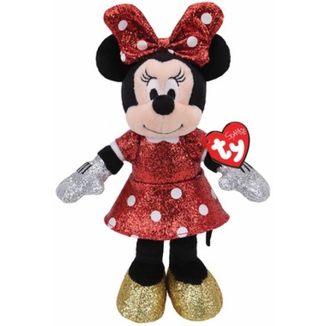TY TOYS DISNEY MINNIE RED SPARKLE REGULAR