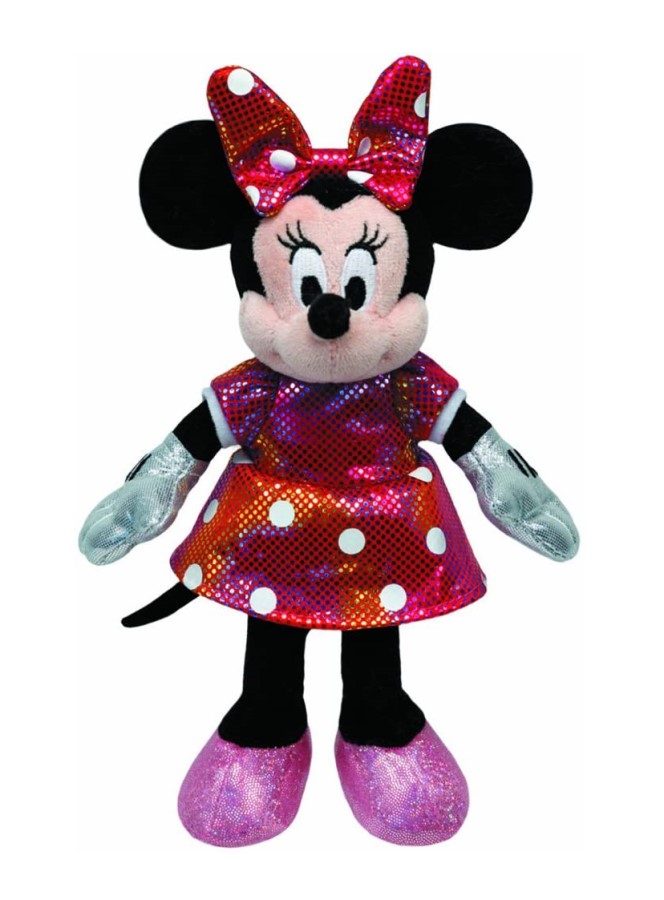 TY TOYS DISNEY MINNIE SPARKLE RBW W/SOUND MEDIUM
