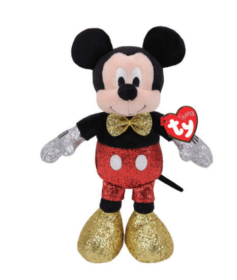 TY TOYS DISNEY MICKEY SUPER RED SPARKLE MEDIUM