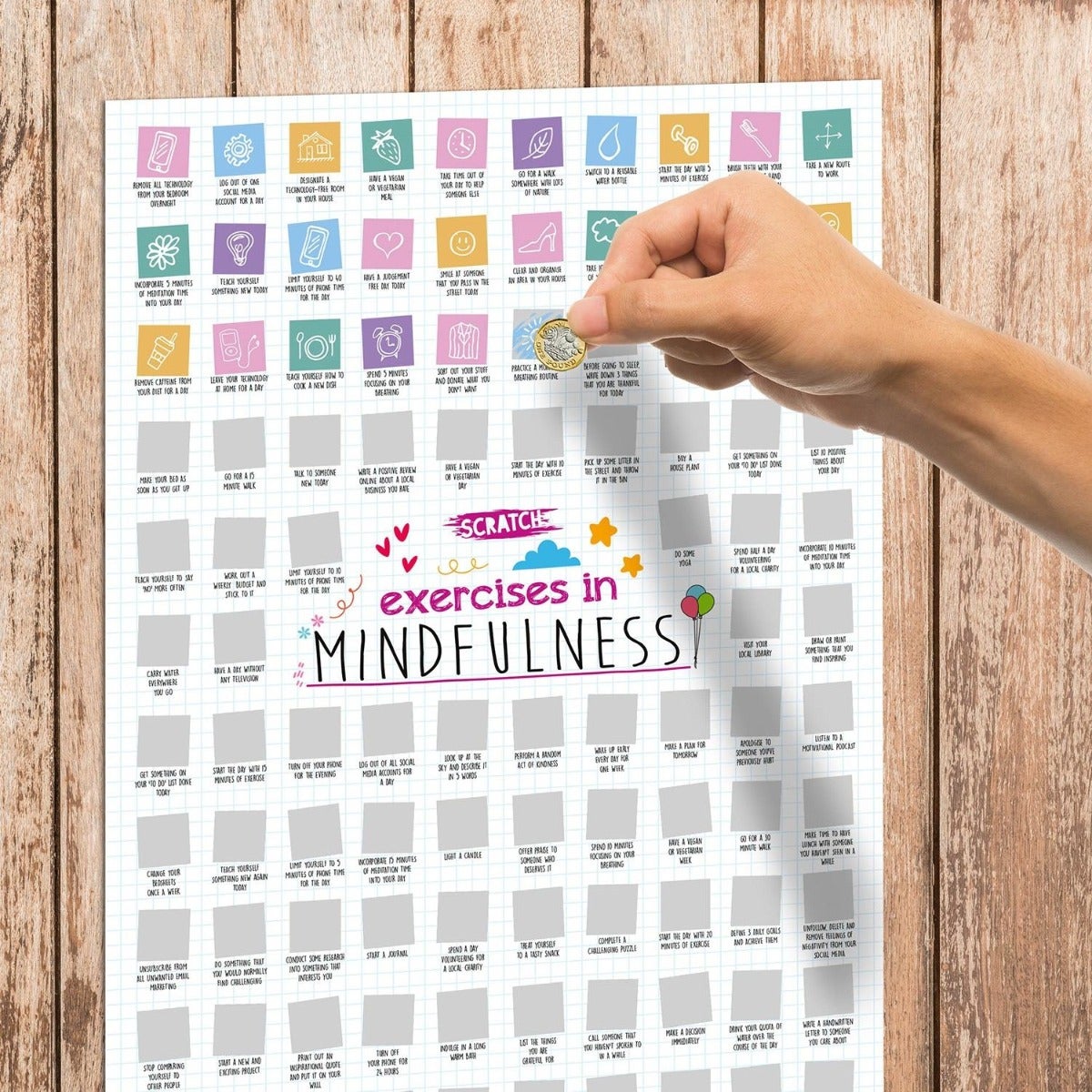 THE SOURCE SCRATCH POSTER - 100 EXERCISES IN MINDFULNESS
