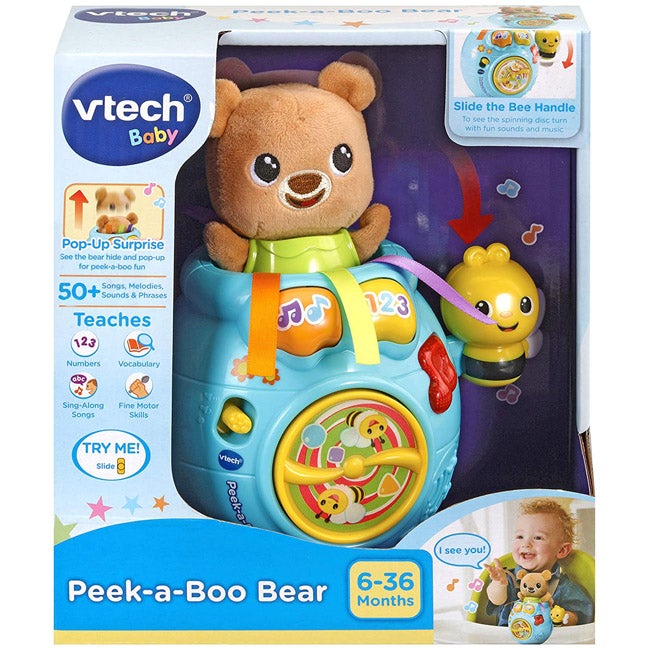 V-TECH  PEEK-A-BOO BEAR POP AND SING HONEY POT