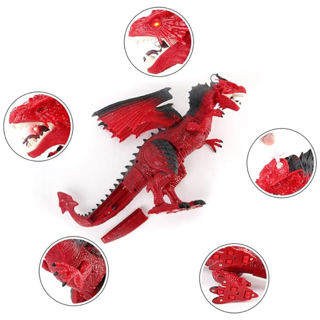 SAM TOYS RC DINOSAUR WITH SPRAY AND MIST-RED