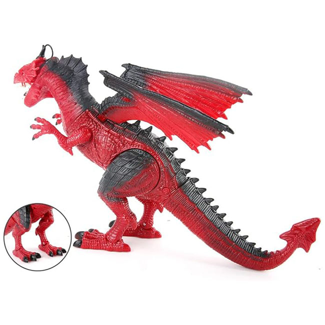 SAM TOYS RC DINOSAUR WITH SPRAY AND MIST-RED